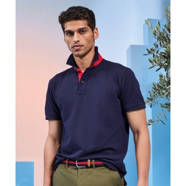 AQ012 Men's Classic Fit Contrast Polo