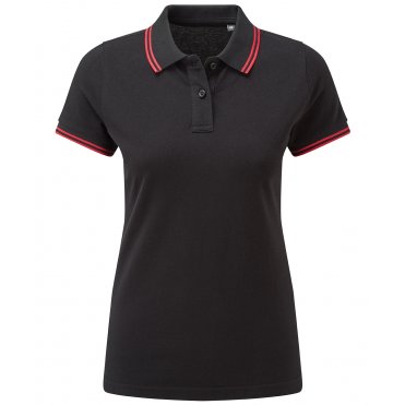 AQ021 Women's Classic Fit Tipped Polo