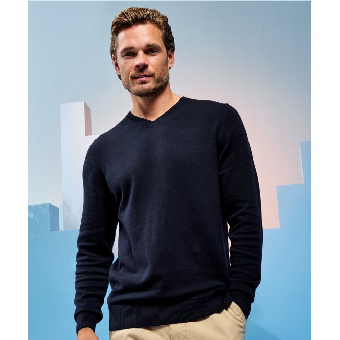 Asquith & Fox AQ042 Men's Cotton Blend V-Neck Sweater