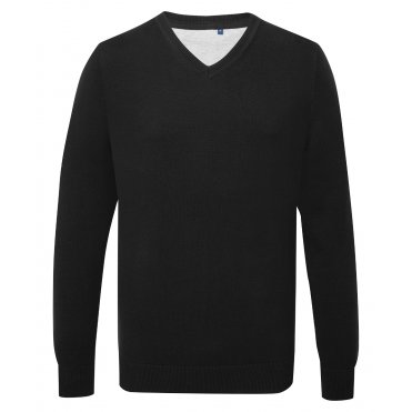 AQ042 Men's Cotton Blend V-Neck Sweater