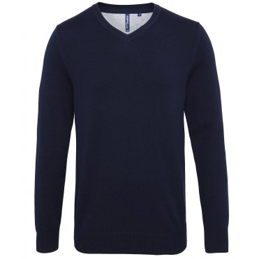 AQ042 Men's Cotton Blend V-Neck Sweater