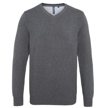 AQ042 Men's Cotton Blend V-Neck Sweater