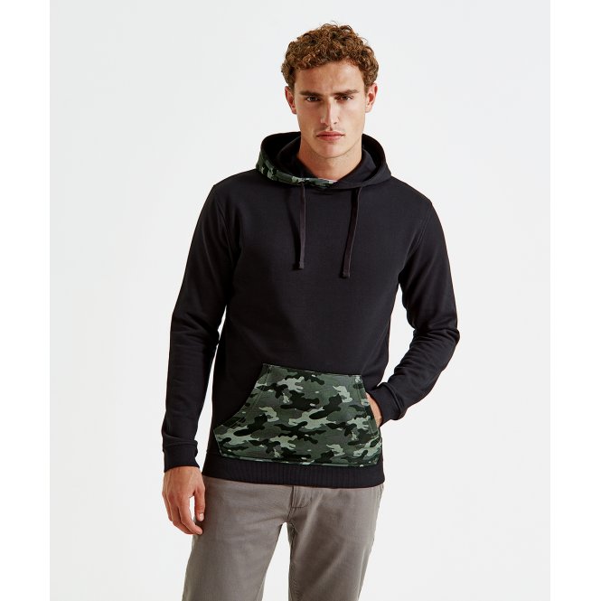 Asquith & Fox AQ047 Men's Camo Trimmed Hoodie