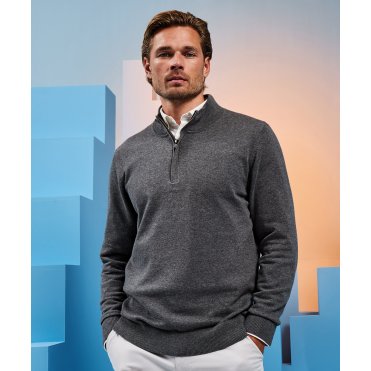 AQ048 Men's Cotton Blend 1/4 Zip Sweater