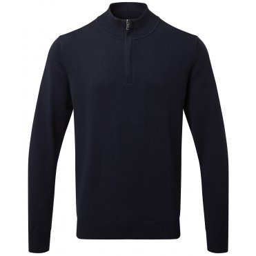 AQ048 Men's Cotton Blend 1/4 Zip Sweater