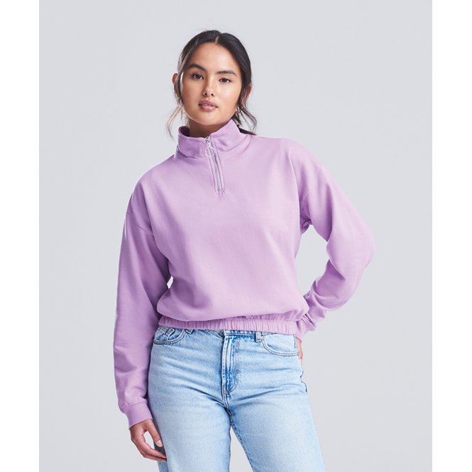 AWDis Just Hoods JH037 Women's Cropped 1/4 Zip Sweat