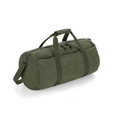 BG655 Vintage Canvas Barrel Bag