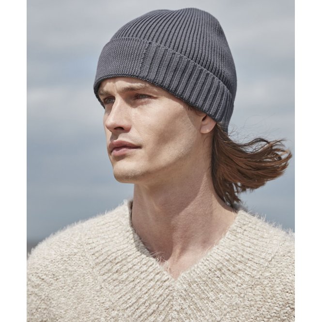 Beechfield B438N Organic Cotton Engineered Patch Beanie