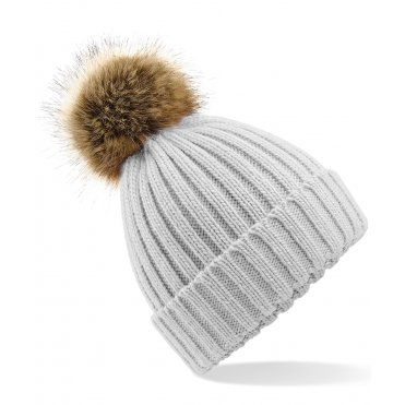 BC412 Fur Pop Pom Chunky Beanie
