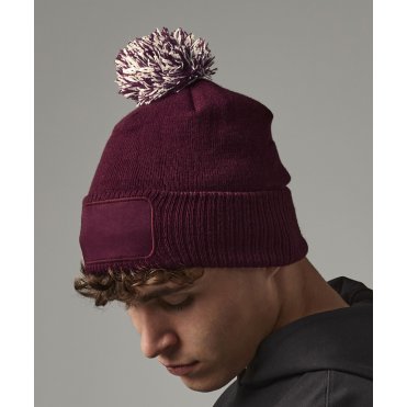 BC443 Snowstar Patch Beanie