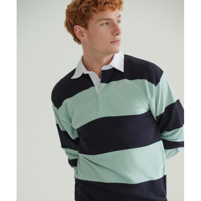 Front Row FR08M Sewn Stripe Long Sleeve Rugby Shirt