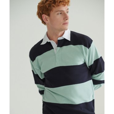 FR08M Sewn Stripe Long Sleeve Rugby Shirt