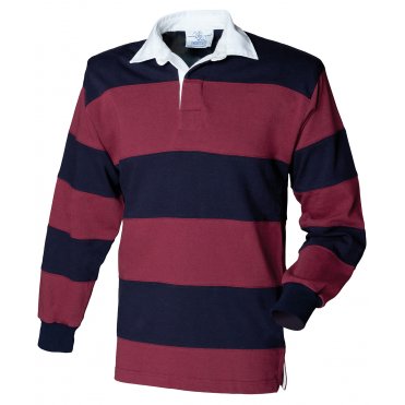 FR08M Sewn Stripe Long Sleeve Rugby Shirt