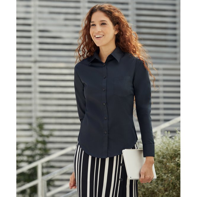 Fruit of The Loom SS012 Women's Poplin Long Sleeve Shirt