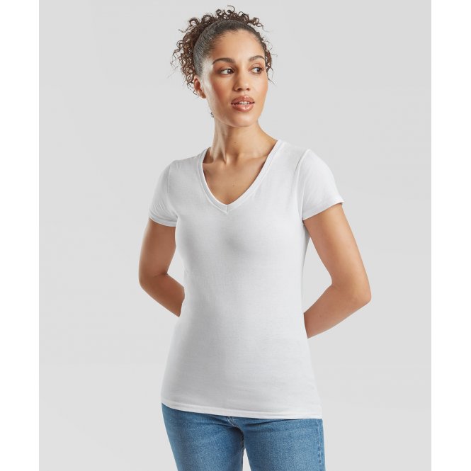 Fruit of The Loom SS047 Women's Valueweight V-Neck T