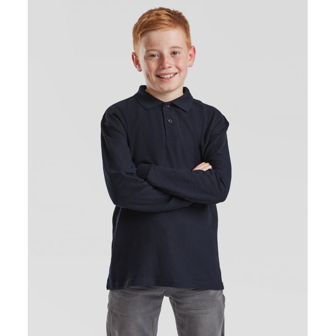 Fruit of The Loom SS320 Children's Long Sleeve 65/35 Polo
