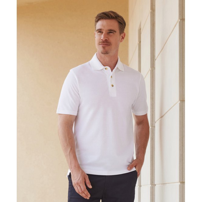 Henbury HB100 Classic Cotton Pique Polo With Stand-Up Collar
