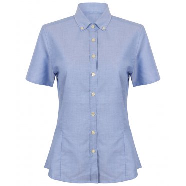 HB518 Women's Modern Short Sleeve Oxford Shirt