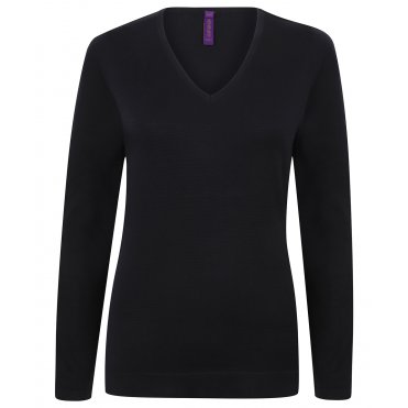 HB721 Women's 12 Gauge V-Neck Jumper