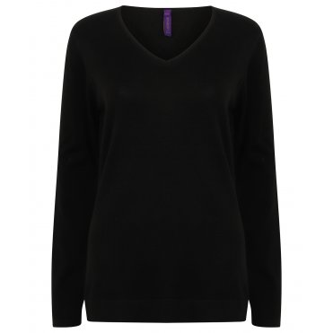 HB721 Women's 12 Gauge V-Neck Jumper