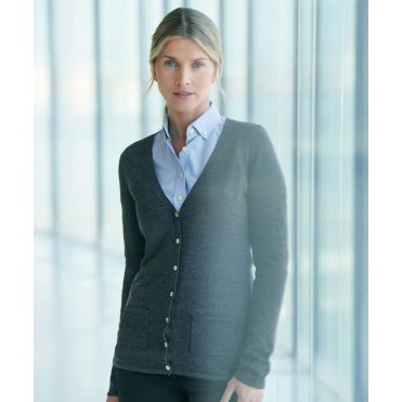 HB723 Women's V-Button Cardigan