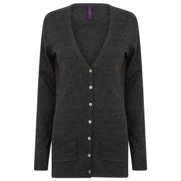 HB723 Women's V-Button Cardigan