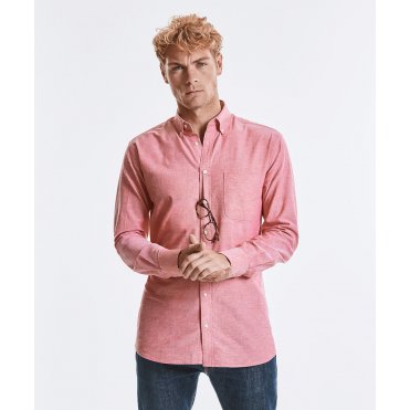 J920M Long Sleeve Tailored Washed Oxford Shirt