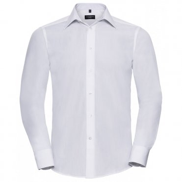 J924M Long Sleeve Polycotton Easycare Fitted Poplin Shirt