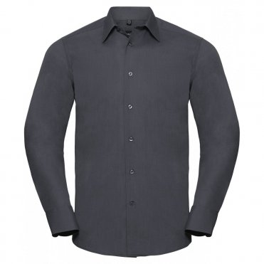 J924M Long Sleeve Polycotton Easycare Fitted Poplin Shirt