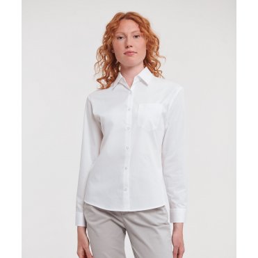 J936F Women's Long Sleeve 100% Cotton Poplin Shirt