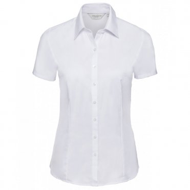 J963F Women's Short Sleeve Herringbone Shirt
