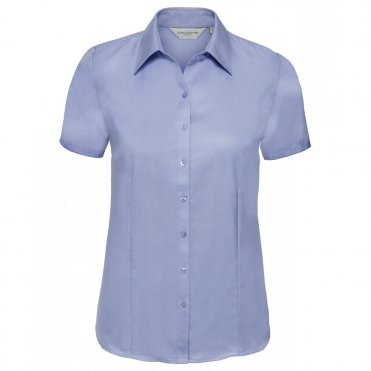 J963F Women's Short Sleeve Herringbone Shirt