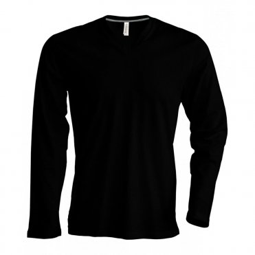 KB358 Men's Long-Sleeved V-Neck T-Shirt