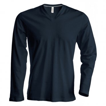 KB358 Men's Long-Sleeved V-Neck T-Shirt