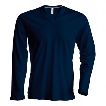 KB358 Men's Long-Sleeved V-Neck T-Shirt