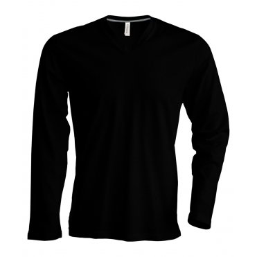KB358 Men's Long-Sleeved V-Neck T-Shirt