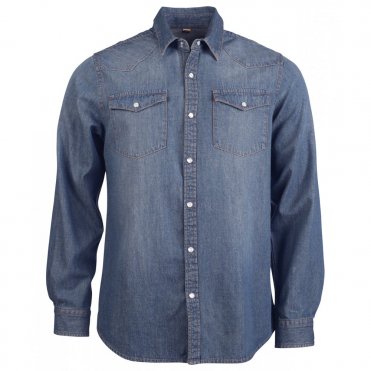 KB519 Men's Long-Sleeved Denim Shirt