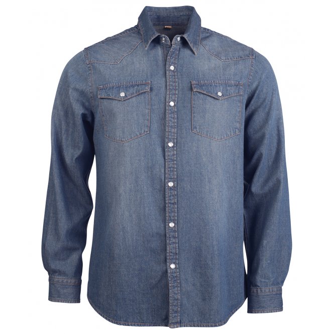 Kariban KB519 Men's Long-Sleeved Denim Shirt