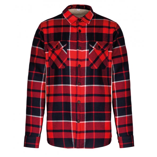 Kariban KB579 Sherpa-Lined Checked Shirt Jacket
