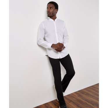 KK161 Mandarin Collar Shirt Long-Sleeved (Tailored Fit)