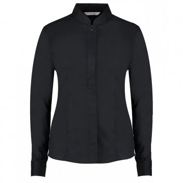 KK261 Women's Mandarin Collar Shirt Long-Sleeved (Tailored Fit)