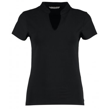 KK770 Women's Corporate Short Sleeve Top V-Neck Mandarin Collar (Regular Fit)