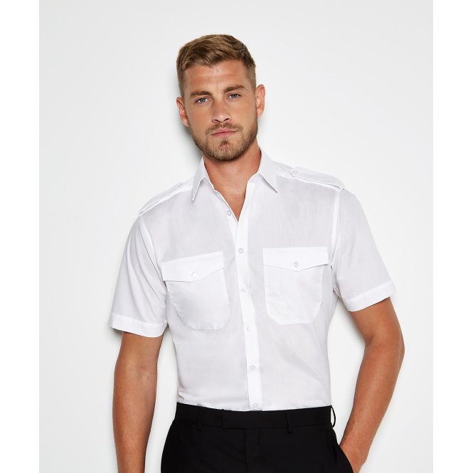 Kustom Kit KK133 Pilot Shirt Short Sleeve (Tailored Fit)