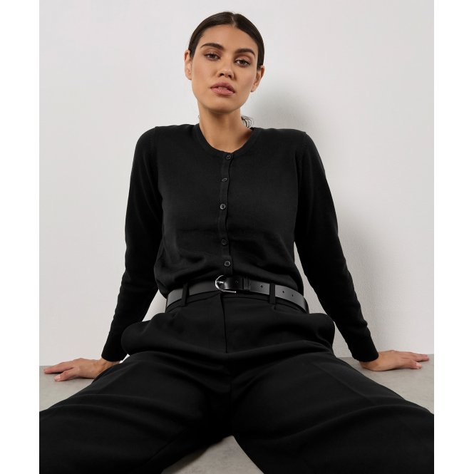 Kustom Kit KK355 Women's Arundel Crew Neck Cardigan Long Sleeve (Classic Fit)