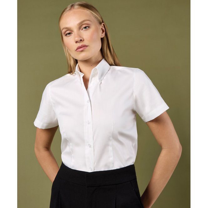 Kustom Kit KK701 Women's Corporate Oxford Blouse Short Sleeve (Tailored Fit)