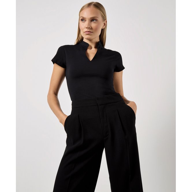 Kustom Kit KK770 Women's Corporate Short Sleeve Top V-Neck Mandarin Collar (Regular Fit)