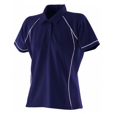 LV371 Women's Piped Performance Polo