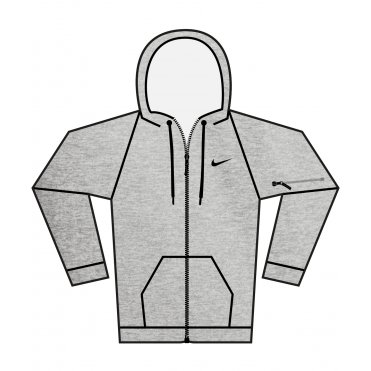 NK389 Nike Men's Full-Zip Fitness Hoodie