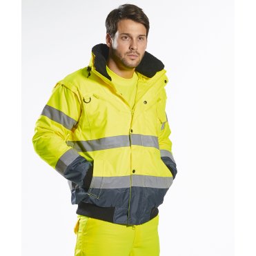 PW013 Hi-Visibility Contrast Bomber Jacket (C465)