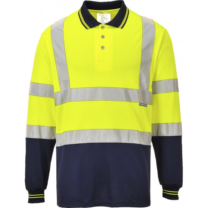 Portwest PW112 2-Tone Long Sleeve Polo (S279)